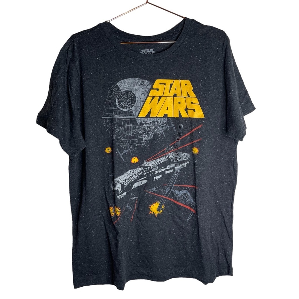 Star Wars Fifth Sun Death Star Black Space Dye Graphic Tee Shirt